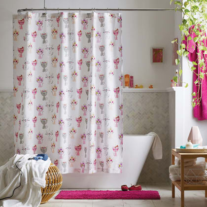 Company Kids™ Caticorn Organic Cotton Percale Shower Curtain