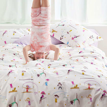 Company Kids™ Little Gymnasts Organic Cotton Percale Duvet Cover Set