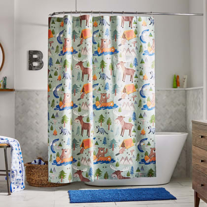 Company Kids™ Wilderness Camp Organic Cotton Percale Shower Curtain - Multi