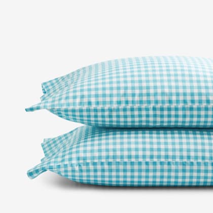 Company Kids™ Gingham Organic Cotton Percale Pillowcases - Turquoise
