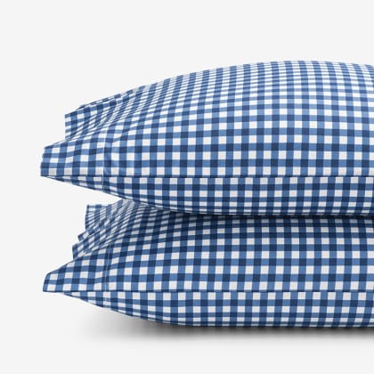 Company Kids™ Gingham Organic Cotton Percale Pillowcases  - Navy