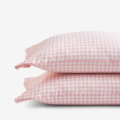 Company Kids™ Gingham Organic Cotton Percale Pillowcases - Petal Pink