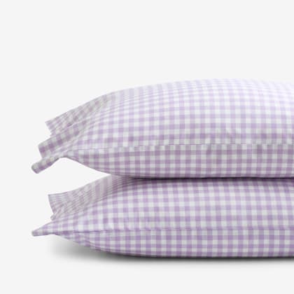Company Kids™ Gingham Organic Cotton Percale Pillowcases - Lilac