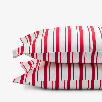 Company Kids™ Stripe Organic Cotton Percale Pillowcases - Red
