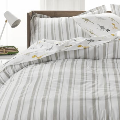 Company Kids™ Stripe Organic Cotton Percale Pillowcases - Gray