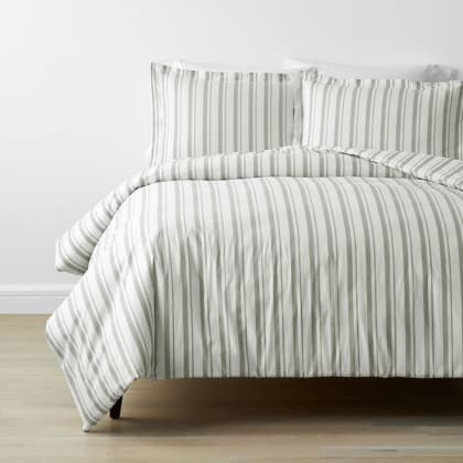 Company Kids™ Stripe Organic Cotton Percale Duvet Cover Set - Gray