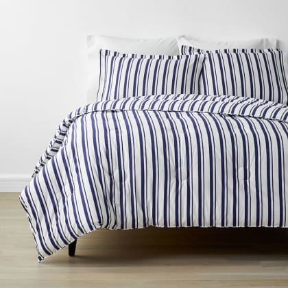 Company Kids™ Stripe Organic Cotton Percale Comforter Set - Blue