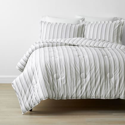 Company Kids™ Stripe Organic Cotton Percale Comforter Set - Gray