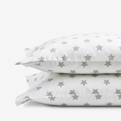 Company Kids™ Stars Organic Cotton Percale Pillowcases - Gray