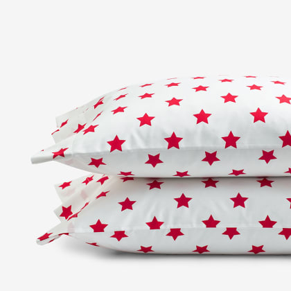 Company Kids™ Stars Organic Cotton Percale Pillowcases - Red