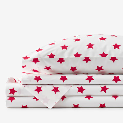 Company Kids™ Stars Organic Cotton Percale Sheet Set - Red