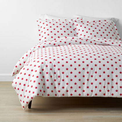 Company Kids™ Stars Organic Cotton Percale Duvet Cover Set - Red