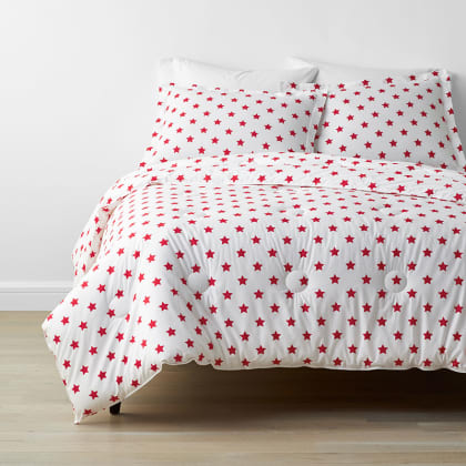 Company Kids™ Stars Organic Cotton Percale Comforter Set - Red