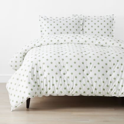 Company Kids™ Stars Organic Cotton Percale Comforter Set  - Moss