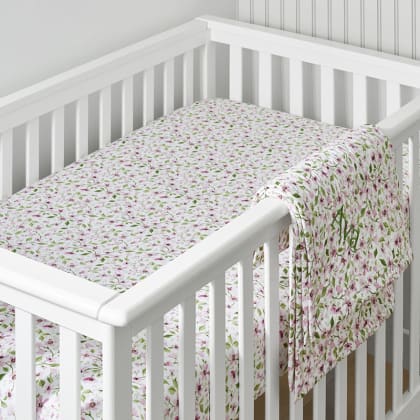 Company Kids™ Lilah's Floral Organic Cotton Percale Fitted Crib Sheet