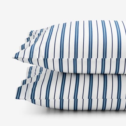 Company Kids™ Vertical Stripes Organic Cotton Percale Pillowcases  - Blue