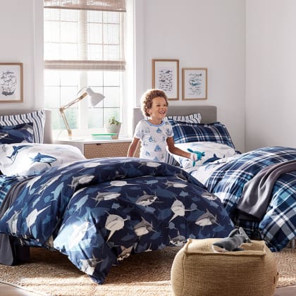 Company Kids™ Handsome Tartan Organic Cotton Percale Comforter Set