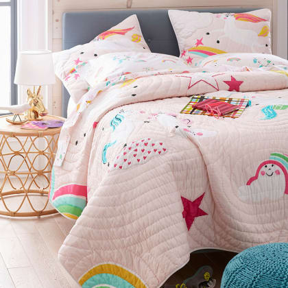 Playful Unicorn Handcrafted Cotton Quilt