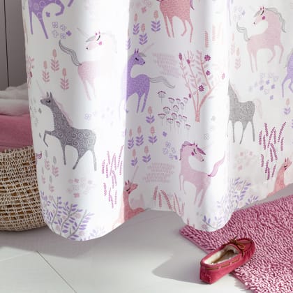 Company Kids™ Unicorn Forest Organic Percale Shower Curtain - White
