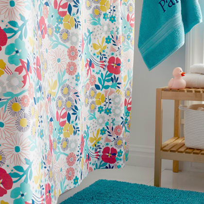 Kids Shower Curtains The Company, Teal Green And Brown Shower Curtain Rail Set