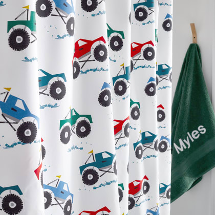 Company Kids™ Monster Trucks Organic Cotton Percale Shower Curtain