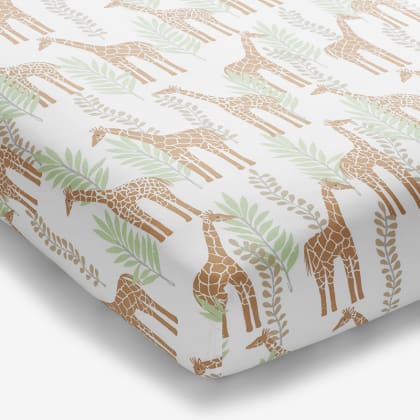 Company Kids™ Giraffe Play Organic Cotton Percale Fitted Crib Sheet