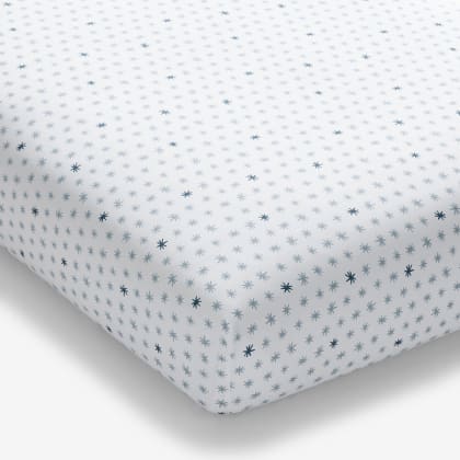 Company Kids™ Ditsy Star Organic Cotton Percale Fitted Crib Sheet - Blue