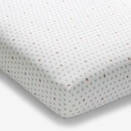 Company Kids™ Ditsy Star Organic Cotton Percale Fitted Crib Sheet - Gray