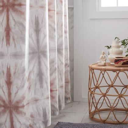 Cstudio Home Tie-Dye Organic Cotton Percale Shower Curtain - Multi