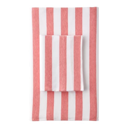 Awning Stripe Space-Dyed Cotton Jersey Flat Sheet