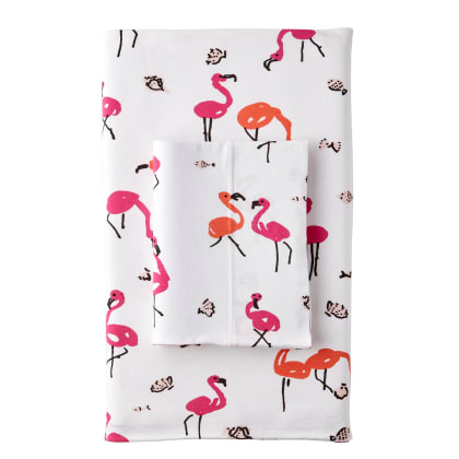 Flamingo Cove Cotton Jersey Fitted Sheet
