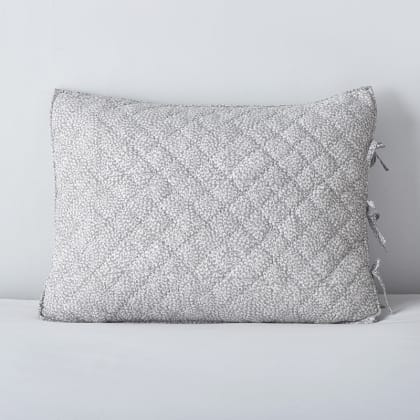Winding Leaf Cotton Voile Quilted Sham - Gray