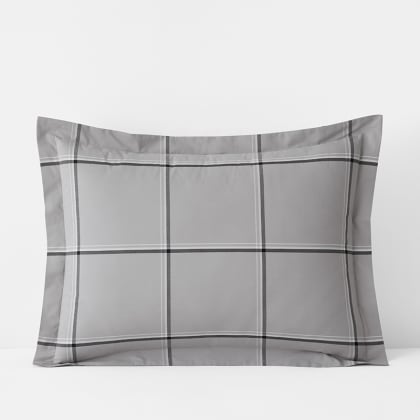 Company Cotton™ Window Pane Plaid Yarn-Dyed Percale Sham - Gray Multi