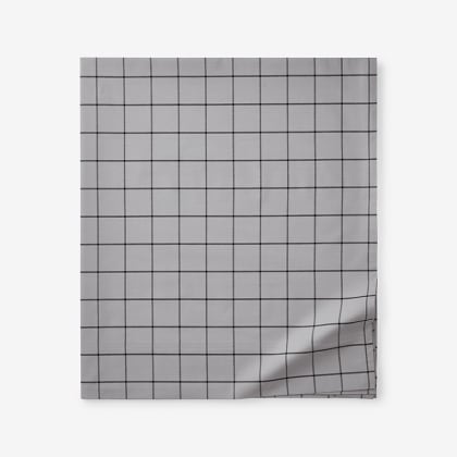 Company Cotton™ Block Plaid Yarn-Dyed Percale Flat Sheet - Gray Multi