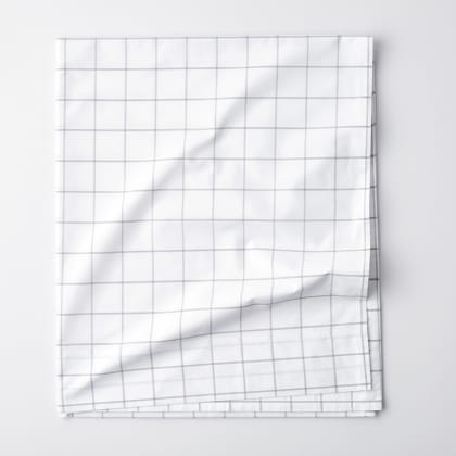Company Cotton™ Block Plaid Yarn-Dyed Percale Flat Sheet - Gray