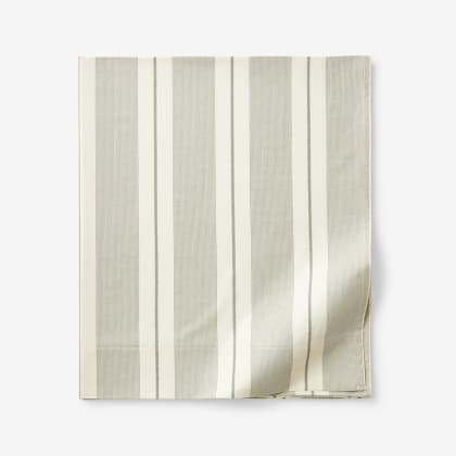 Company Cotton™ Wide Stripe Percale Flat Sheet  - Moss Green