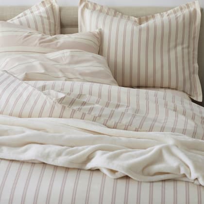 Company Cotton™ Narrow Stripe Yarn-Dyed Percale Pillowcases - Rose