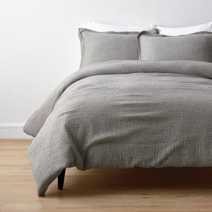 Weaver Yarn-Dyed Organic Cotton Duvet Cover - Gray