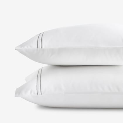 Legends Hotel™ Dorset Stripe Egyptian Cotton Sateen Pillowcases - Gray