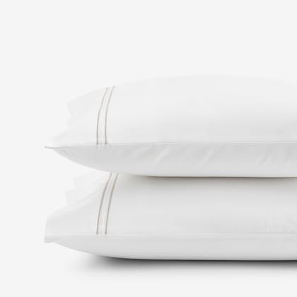 Legends Hotel™ Dorset Stripe Egyptian Cotton Sateen Pillowcases - Taupe