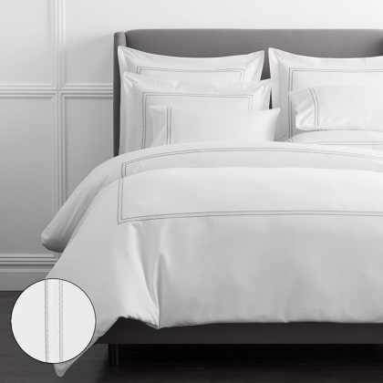Legends Hotel™ Dorset Stripe Egyptian Cotton Sateen Duvet Cover - Gray