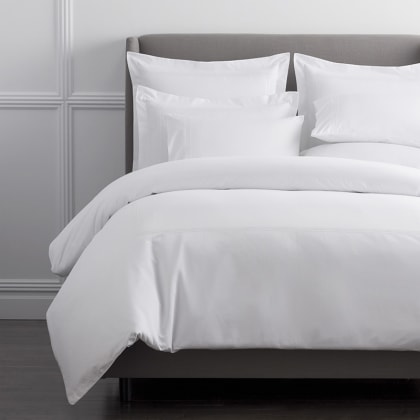 Legends Hotel™ Dorset Stripe Egyptian Cotton Sateen Oversized Duvet Cover - White