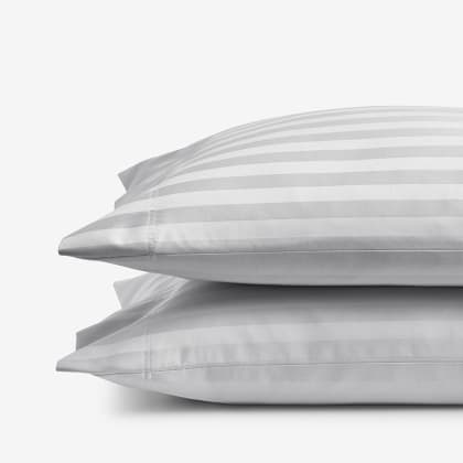 Company Cotton™ Dobby Stripe Wrinkle-Free Sateen Pillowcases - Gray Mist