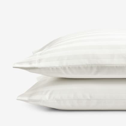 Company Cotton™ Dobby Stripe Wrinkle-Free Sateen Pillowcases - Cream