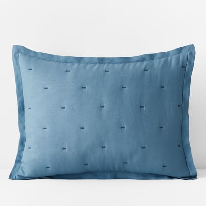 Legends Hotel™ Reversible Relaxed Linen Quilted Sham - Denim Blue/Blue