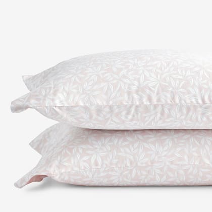 Legends Hotel™ Stencil Leaf Cotton Sateen Pillowcases - Pink Sand