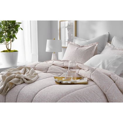 Legends Hotel™ Stencil Leaf Cotton Sateen Comforter - Pink Sand