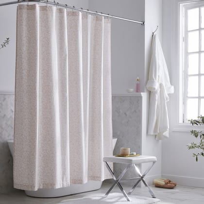 Legends Hotel™ Stencil Leaf Cotton Sateen Shower Curtain - Pink Sand