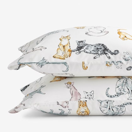 Company Cotton™ Regal Cats Percale Pillowcases