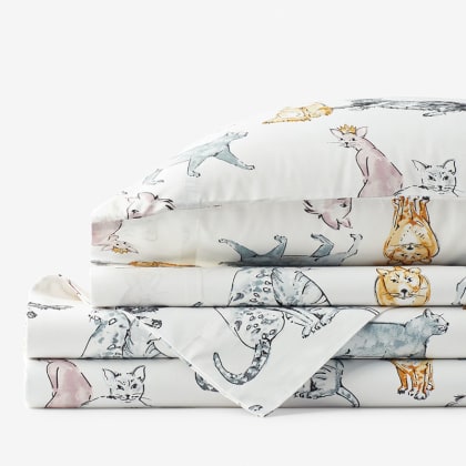 Company Cotton™ Regal Cats Percale Sheet Set